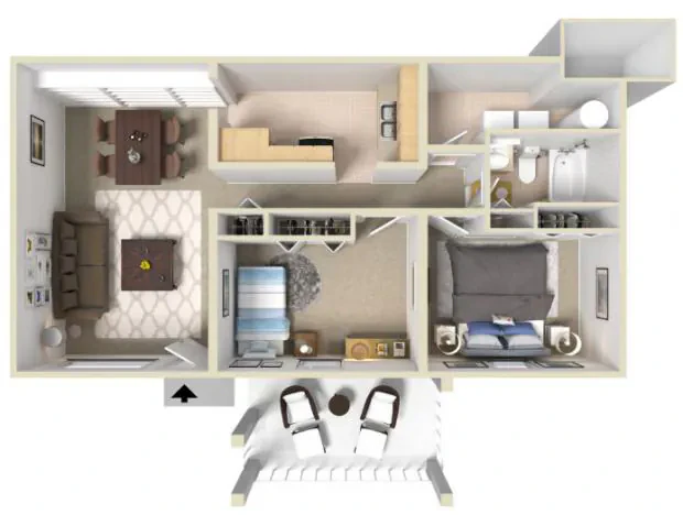 Stone Cove two-bedroom apartment floor plan