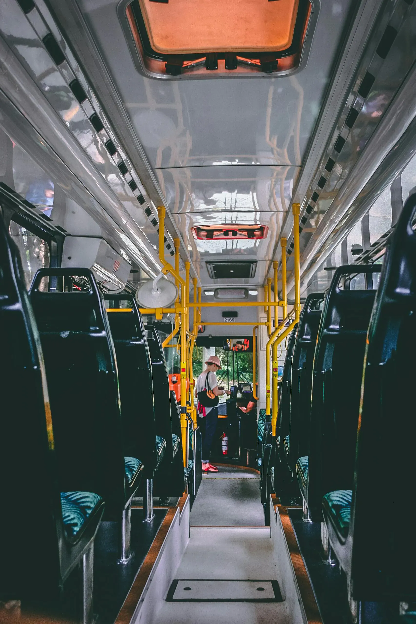 Interior of a public bus serving local commuters